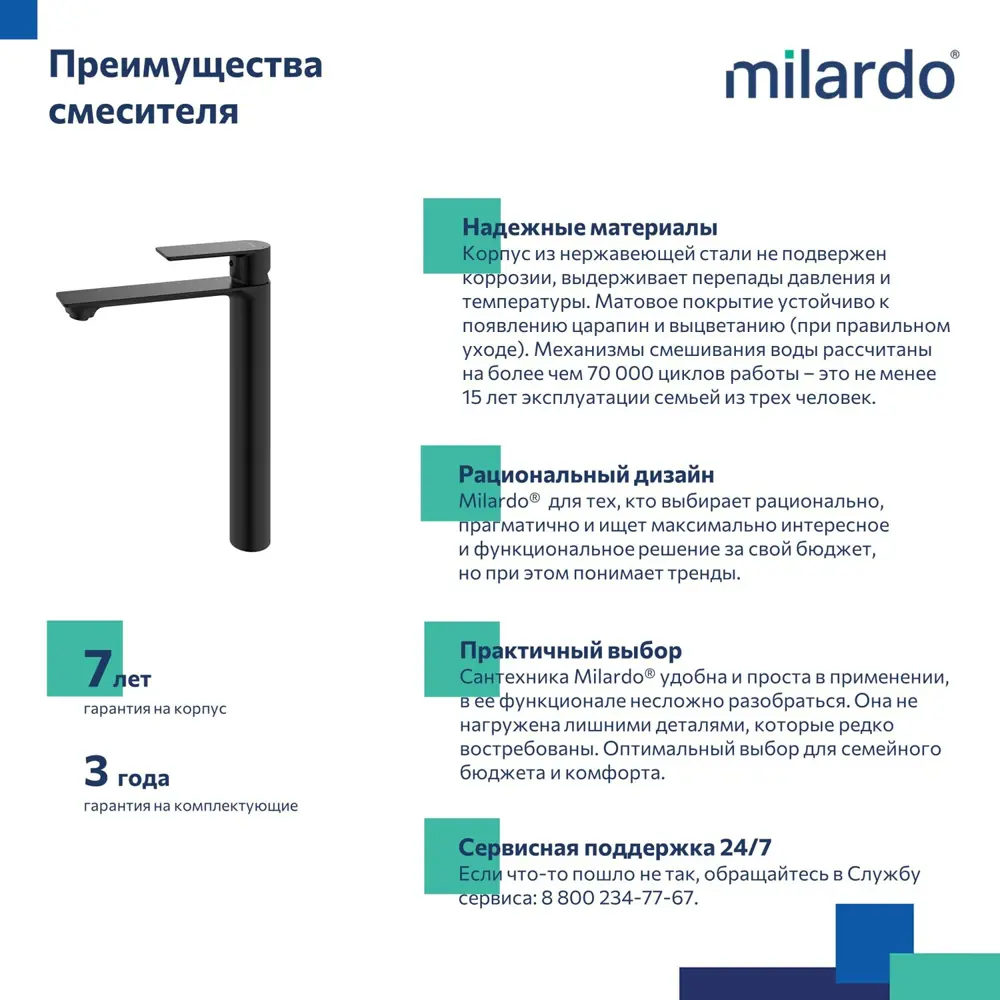 Фото 3 Смеситель для раковины Milardo Maze MAZBL01M01 настольного чёрный матовый Фото 3 Смеситель для раковины Milardo Maze MAZBL01M01 настольного чёрный матовый