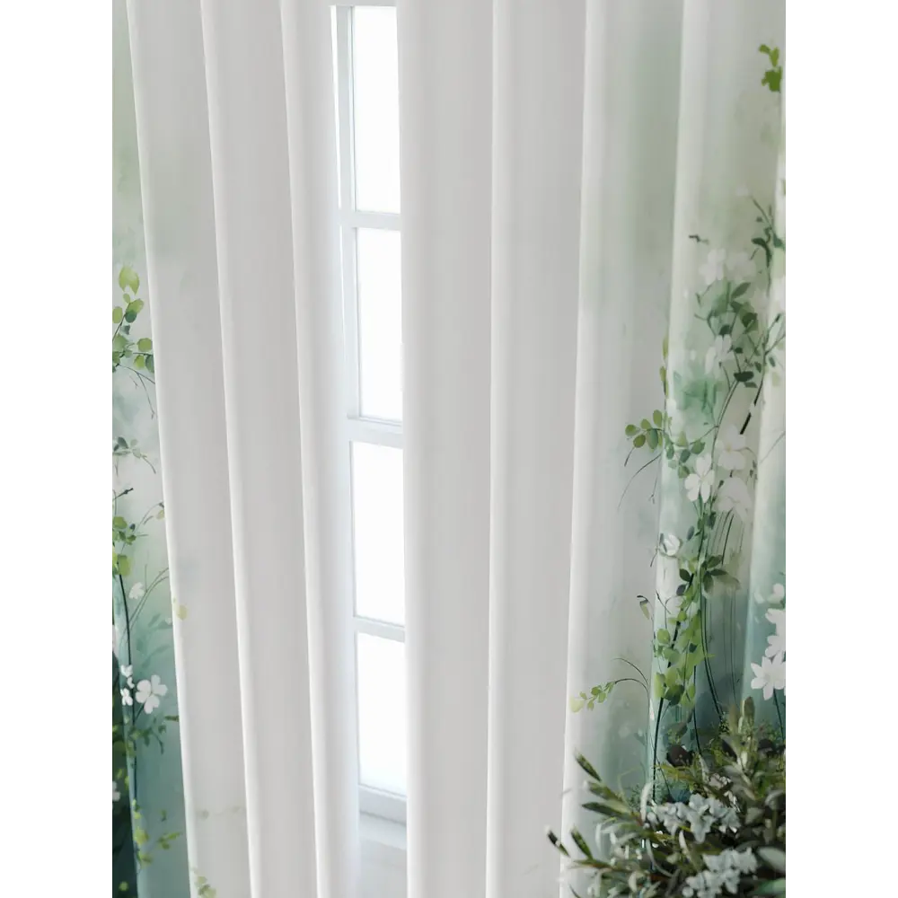 Фото 4 Комплект штор At home Базовая коллекция AT709014-230 на шторной ленте 230x150 см цвет белый Фото 4 Комплект штор At home Базовая коллекция AT709014-230 на шторной ленте 230x150 см цвет белый