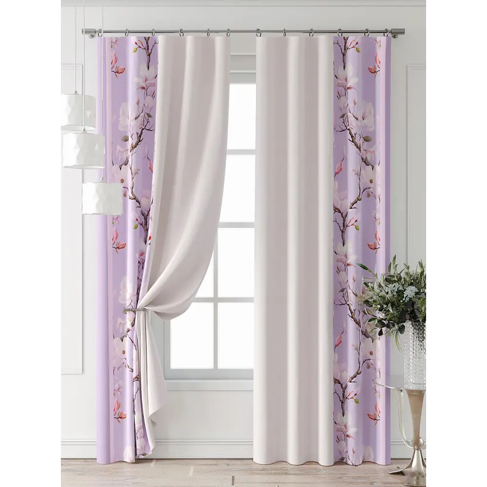 Фото 7 Комплект штор At home Базовая коллекция AT709041-280 на шторной ленте 280x150 см цвет бежевый Фото 7 Комплект штор At home Базовая коллекция AT709041-280 на шторной ленте 280x150 см цвет бежевый