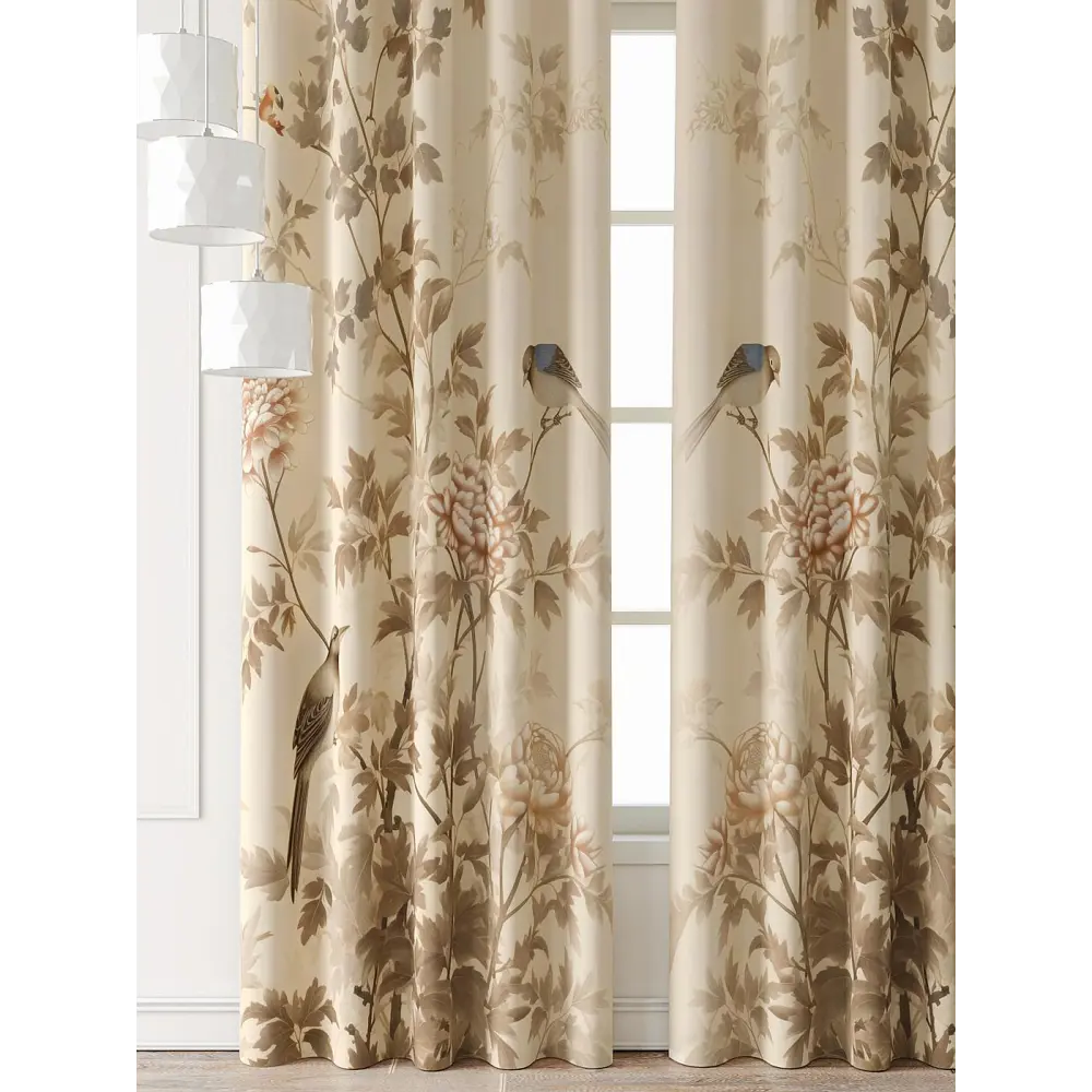 Фото 4 Комплект штор At home Базовая коллекция AT709003-280 на шторной ленте 280x150 см цвет бежевый