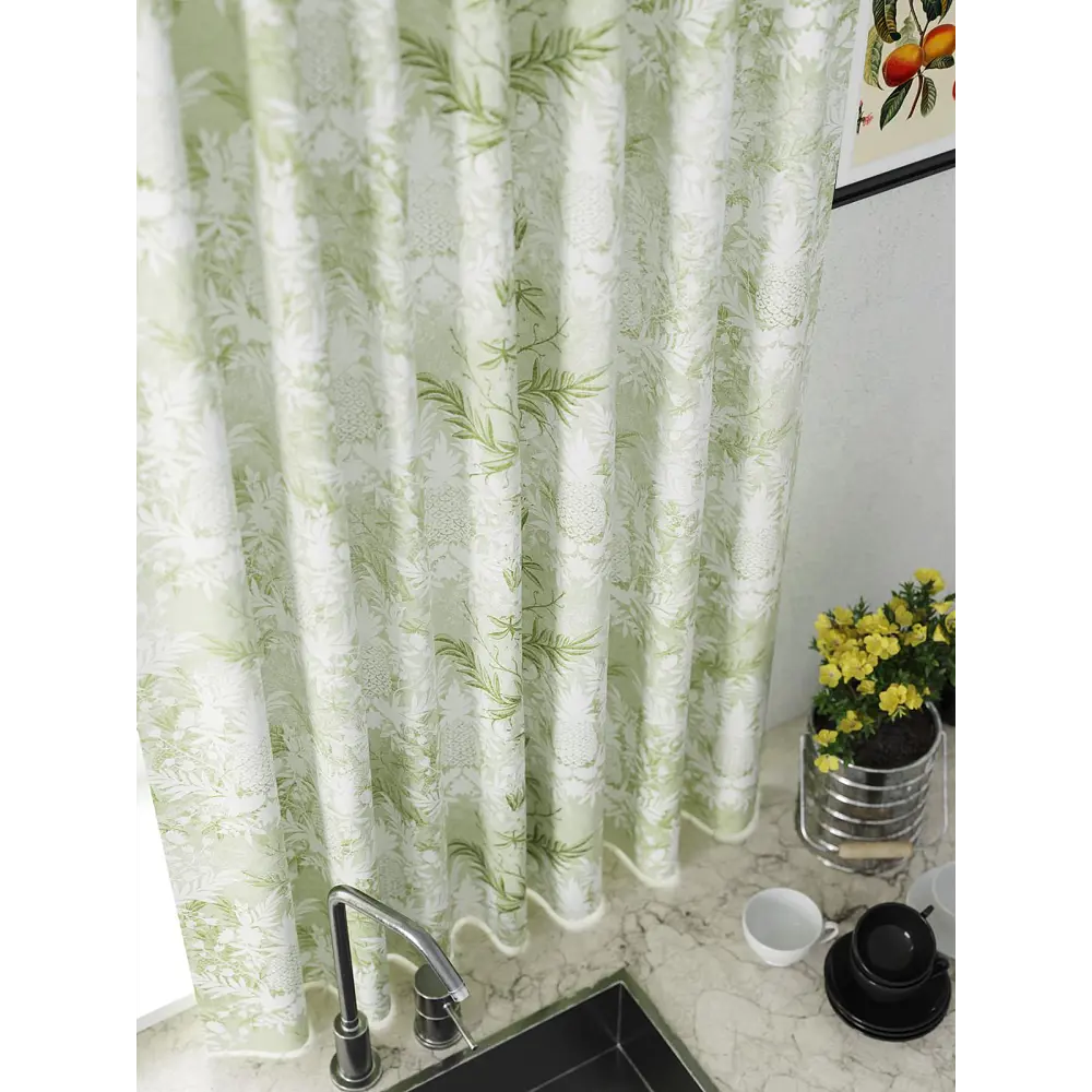 Фото 4 Комплект штор At home Базовая коллекция AT925621 на шторной ленте 180x150 см цвет зеленый