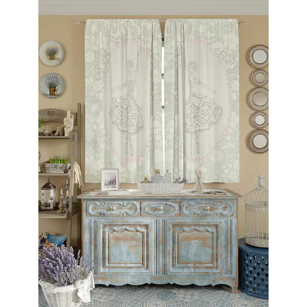 Фото 2 Комплект штор At home Базовая коллекция AT925135 на шторной ленте 180x150 см цвет белый Фото 2 Комплект штор At home Базовая коллекция AT925135 на шторной ленте 180x150 см цвет белый