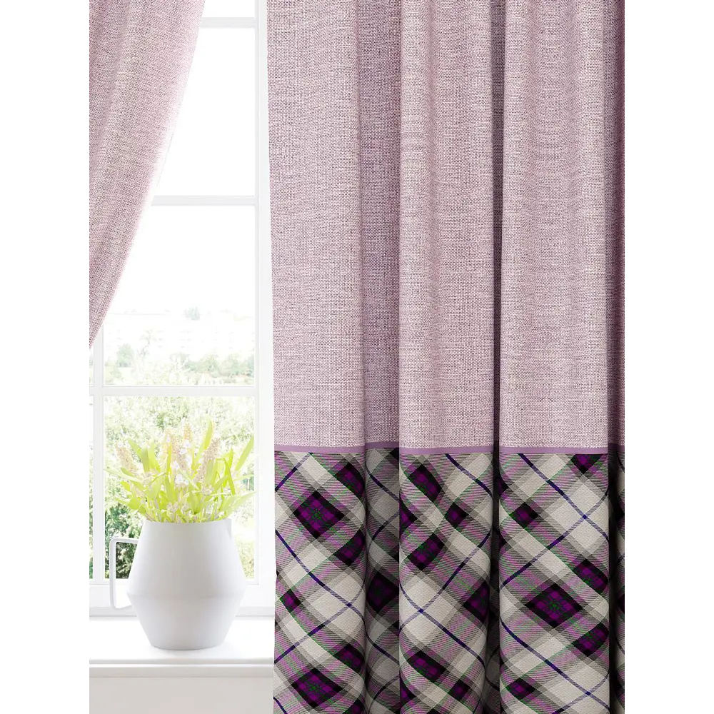 Фото Комплект штор At home Базовая коллекция AT925104 на шторной ленте 180x150 см цвет фиолетовый