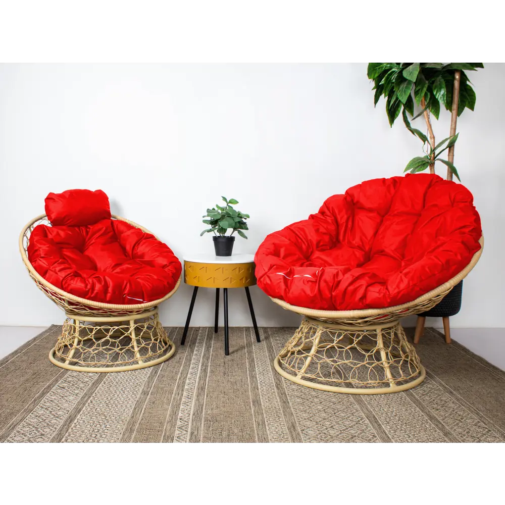 Фото 3 Кресло садовое M-group 12890506 Папасан мини искусственный ротанг 77x58x68 см бежевый Фото 3 Кресло садовое M-group 12890506 Папасан мини искусственный ротанг 77x58x68 см бежевый