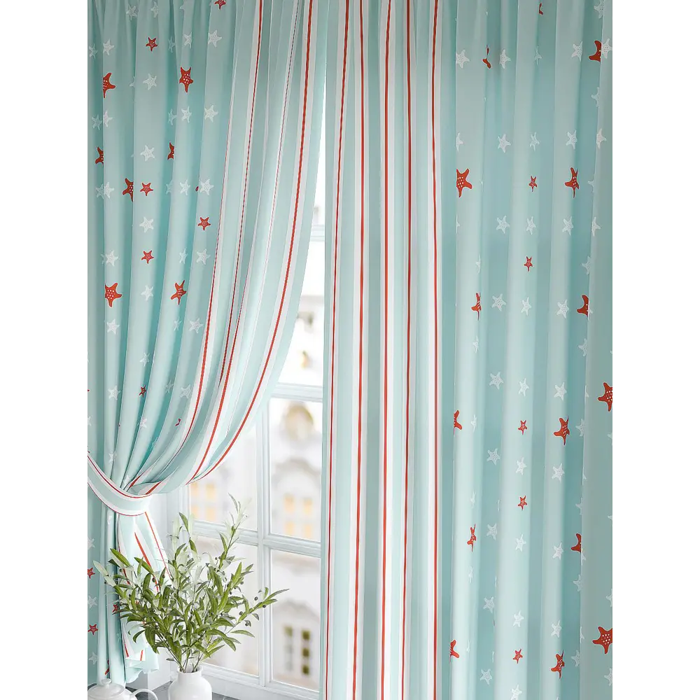 Фото 2 Комплект штор At home Базовая коллекция AT920556 на шторной ленте 180x150 см цвет синий Фото 2 Комплект штор At home Базовая коллекция AT920556 на шторной ленте 180x150 см цвет синий