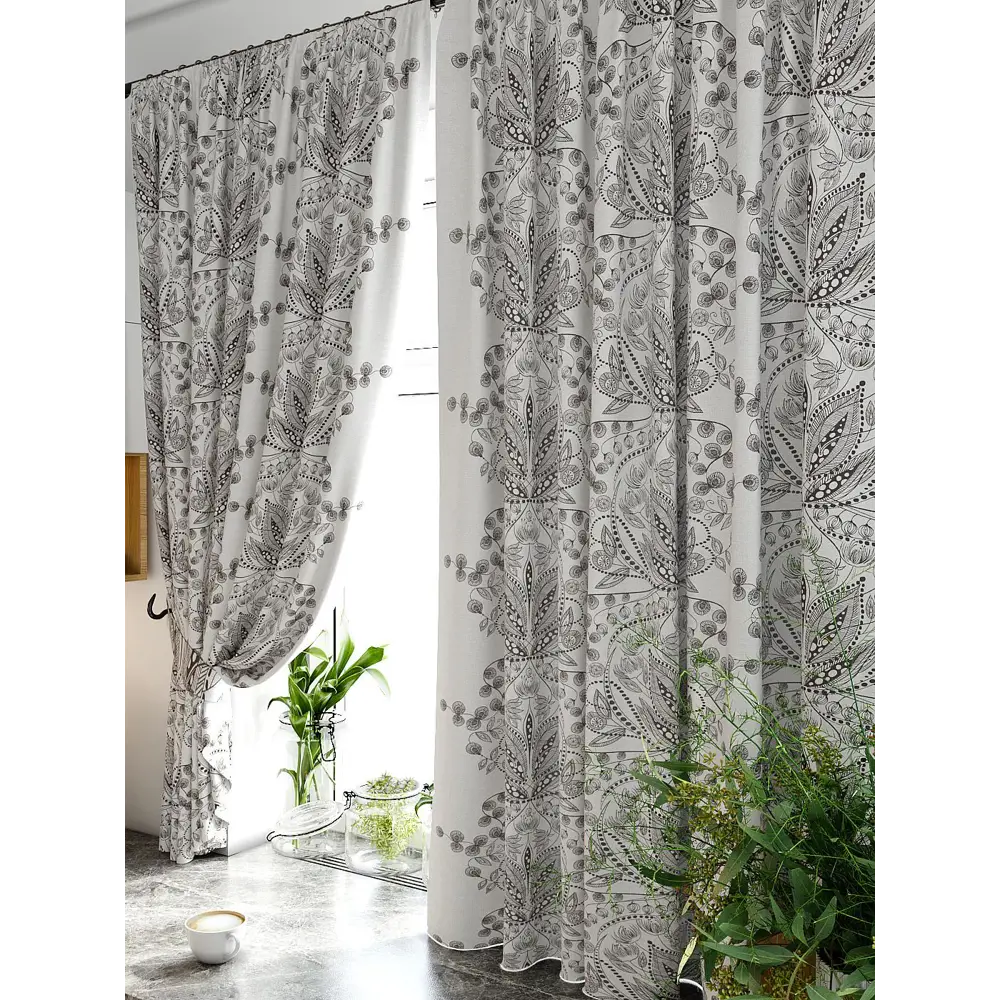 Фото 4 Комплект штор At home Базовая коллекция AT920409 на шторной ленте 180x150 см цвет коричневый Фото 4 Комплект штор At home Базовая коллекция AT920409 на шторной ленте 180x150 см цвет коричневый