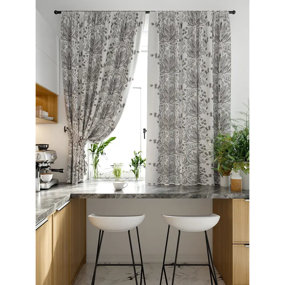 Фото 3 Комплект штор At home Базовая коллекция AT920409 на шторной ленте 180x150 см цвет коричневый Фото 3 Комплект штор At home Базовая коллекция AT920409 на шторной ленте 180x150 см цвет коричневый