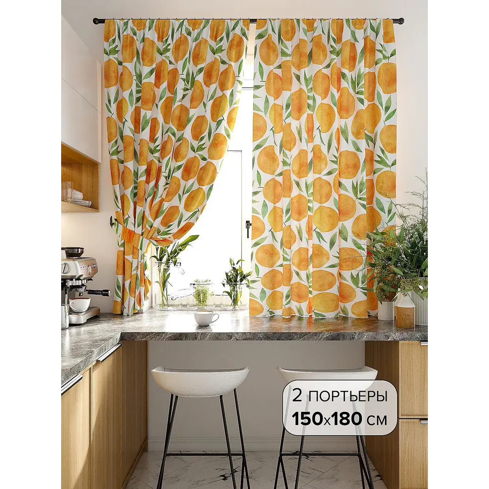 Фото 5 Комплект штор At home Базовая коллекция AT920251 на шторной ленте 180x150 см цвет белый Фото 5 Комплект штор At home Базовая коллекция AT920251 на шторной ленте 180x150 см цвет белый