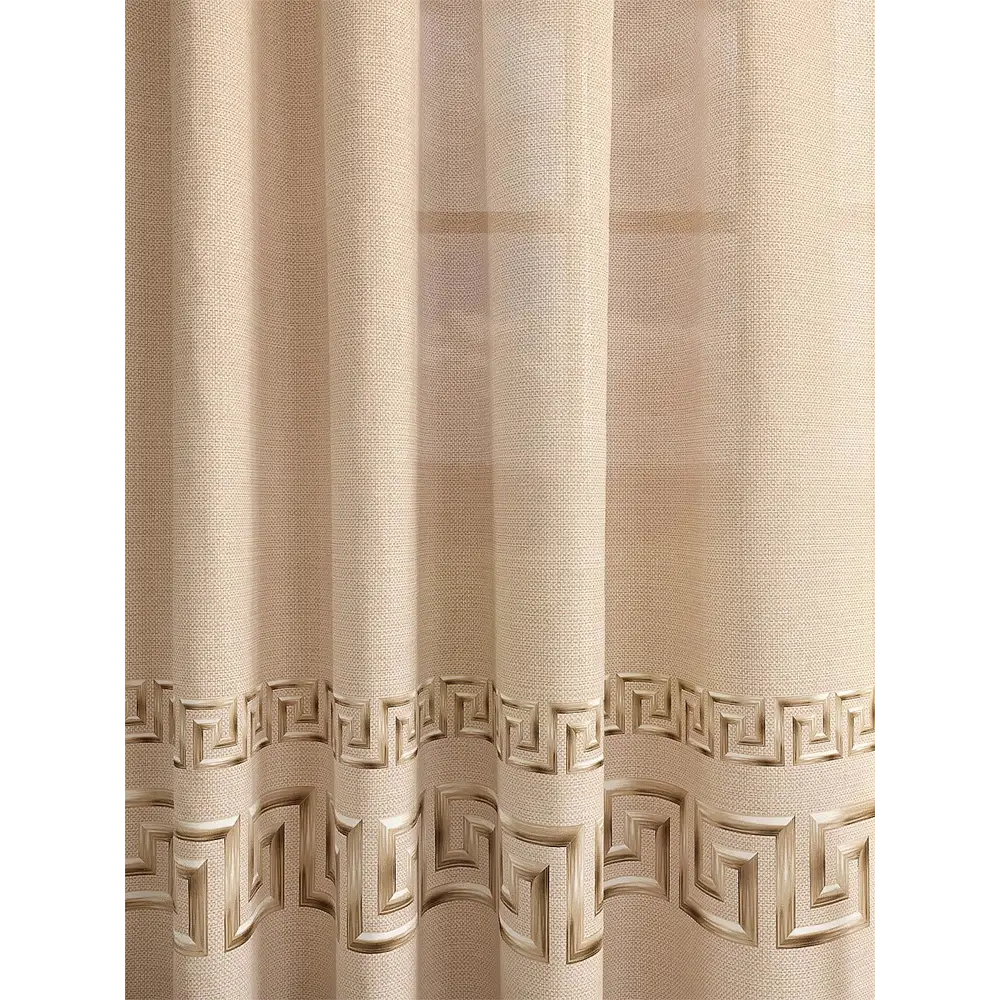 Фото Комплект штор At home Базовая коллекция AT920217 на шторной ленте 180x150 см цвет бежевый Фото Комплект штор At home Базовая коллекция AT920217 на шторной ленте 180x150 см цвет бежевый