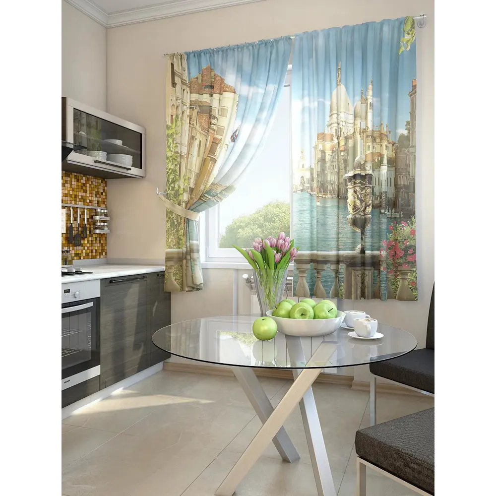 Фото 3 Комплект штор At home Базовая коллекция AT920085 на шторной ленте 180x150 см цвет бежевый Фото 3 Комплект штор At home Базовая коллекция AT920085 на шторной ленте 180x150 см цвет бежевый