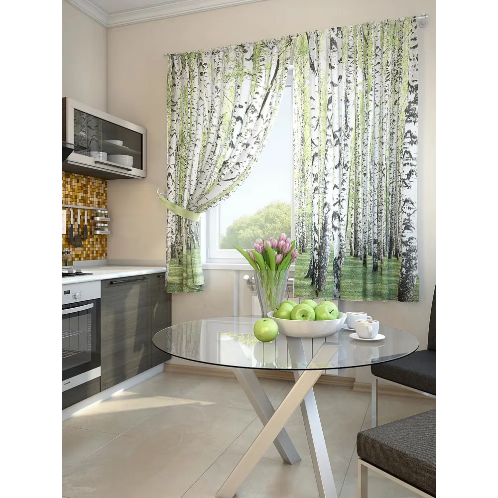 Фото 3 Комплект штор At home Базовая коллекция AT920079 на шторной ленте 180x150 см цвет белый Фото 3 Комплект штор At home Базовая коллекция AT920079 на шторной ленте 180x150 см цвет белый