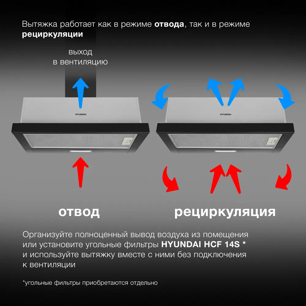 Фото 5 Встраиваемая вытяжка Hyundai HBH 6230 BK 59.5 см цвет черный Фото 5 Встраиваемая вытяжка Hyundai HBH 6230 BK 59.5 см цвет черный