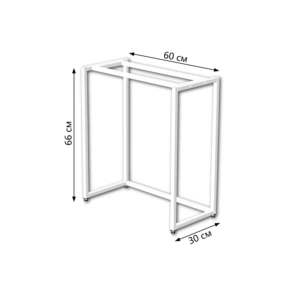Фото 4 Подстолье узкой консоли Ironweld 60х30х66см сталь белое Фото 4 Подстолье узкой консоли Ironweld 60х30х66см сталь белое