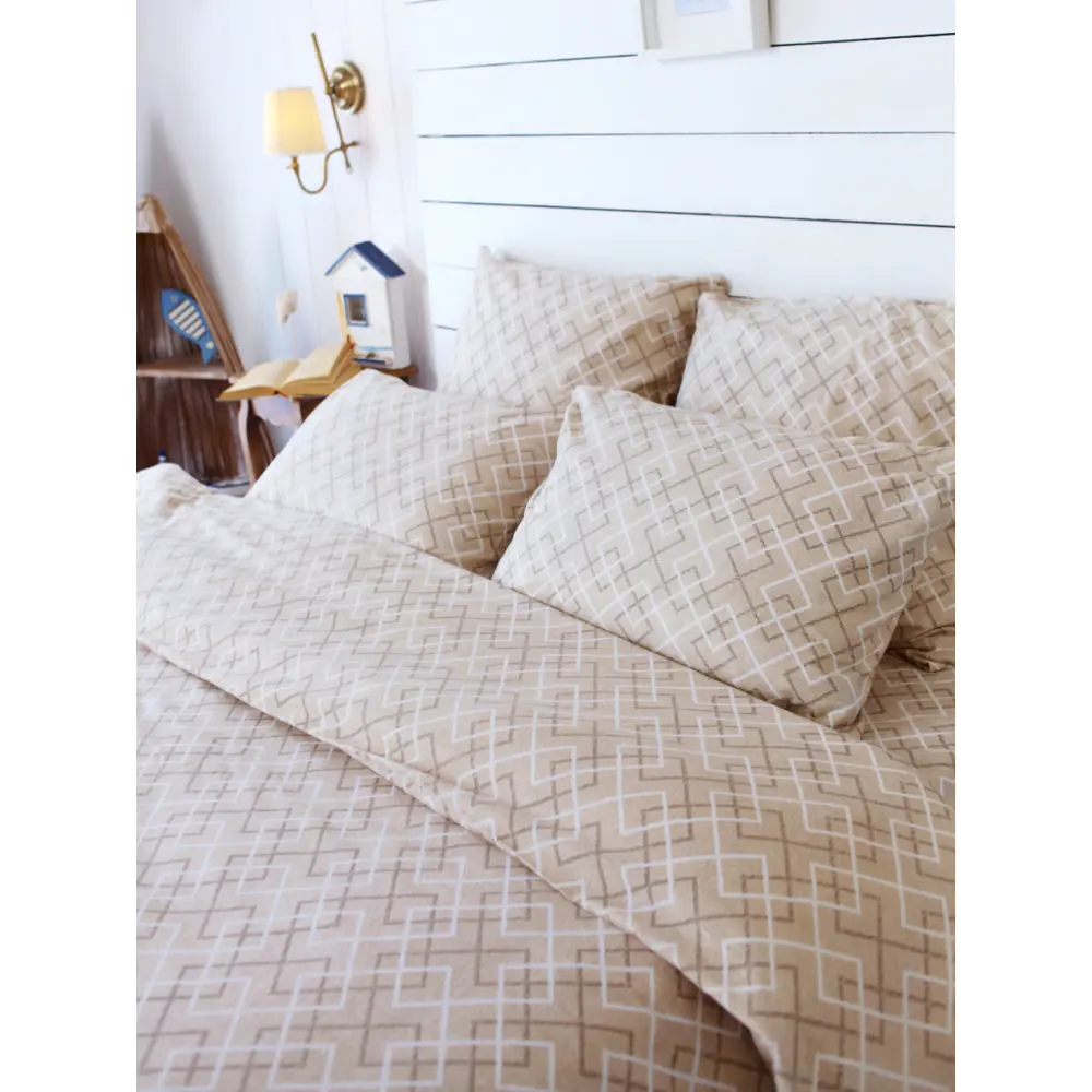 Фото Комплект постельного белья полутораспальный TM Textile Комфорт FL_001, фланель, цвет разноцветный