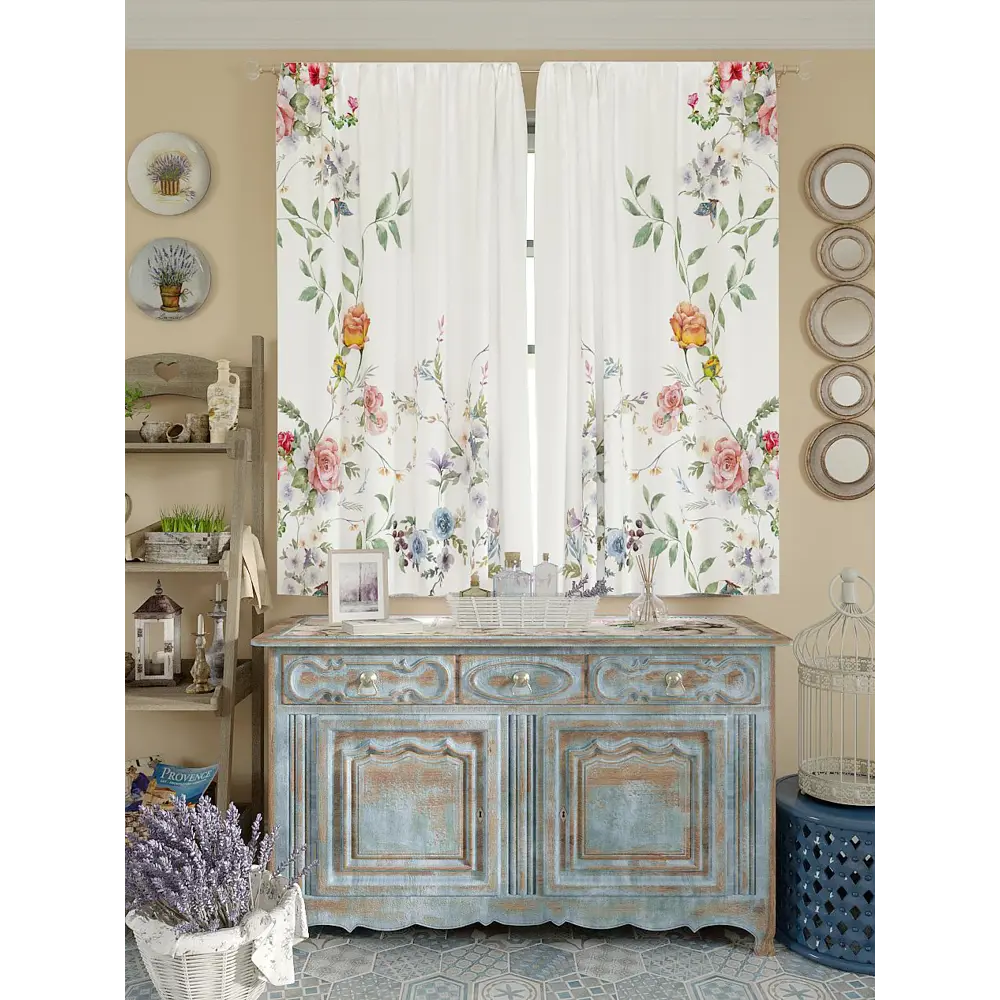 Фото 2 Комплект штор At home Базовая коллекция AT925162 на шторной ленте 180x150 см цвет белый Фото 2 Комплект штор At home Базовая коллекция AT925162 на шторной ленте 180x150 см цвет белый