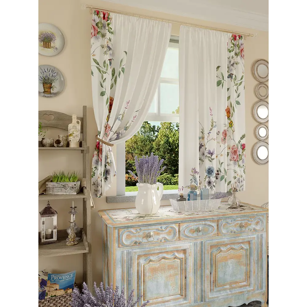 Фото Комплект штор At home Базовая коллекция AT925162 на шторной ленте 180x150 см цвет белый Фото Комплект штор At home Базовая коллекция AT925162 на шторной ленте 180x150 см цвет белый