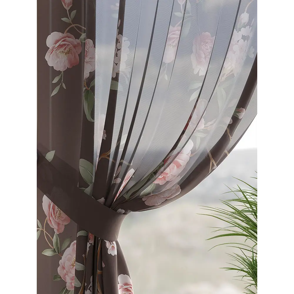 Фото 3 Комплект штор At home Базовая коллекция AT524205 на шторной ленте 260x150 см цвет коричневый Фото 3 Комплект штор At home Базовая коллекция AT524205 на шторной ленте 260x150 см цвет коричневый