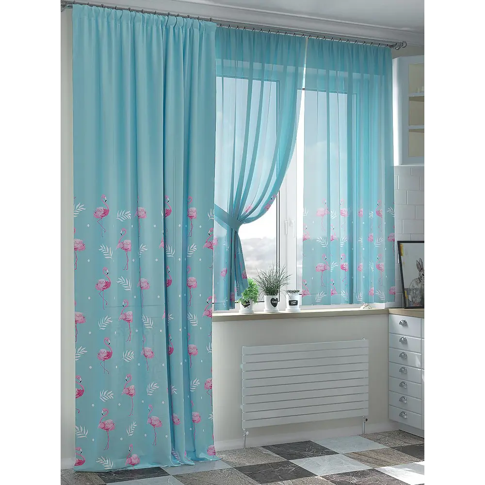 Фото Комплект штор At home Базовая коллекция AT524051 на шторной ленте 260x150 см цвет синий Фото Комплект штор At home Базовая коллекция AT524051 на шторной ленте 260x150 см цвет синий