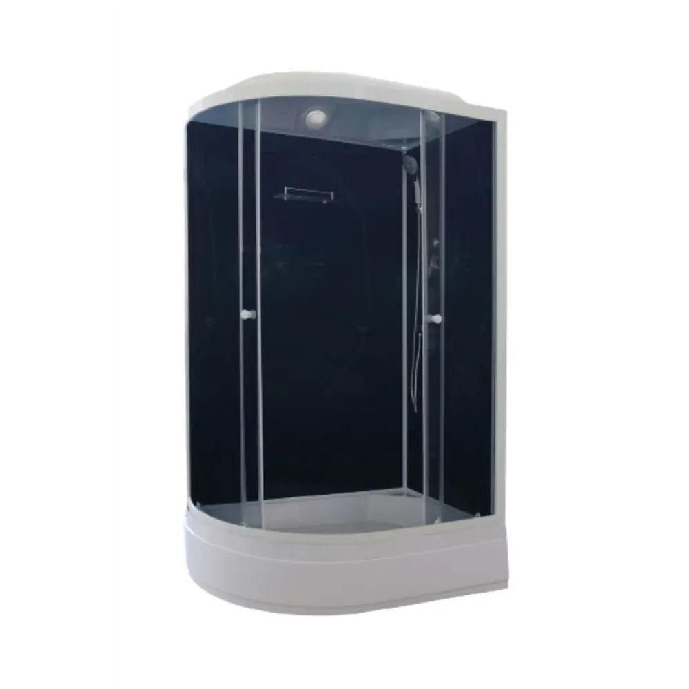 Фото Душевая кабина Parly CM121R 120x80см высокий поддон профиль белый стекло тонированное Фото Душевая кабина Parly CM121R 120x80см высокий поддон профиль белый стекло тонированное
