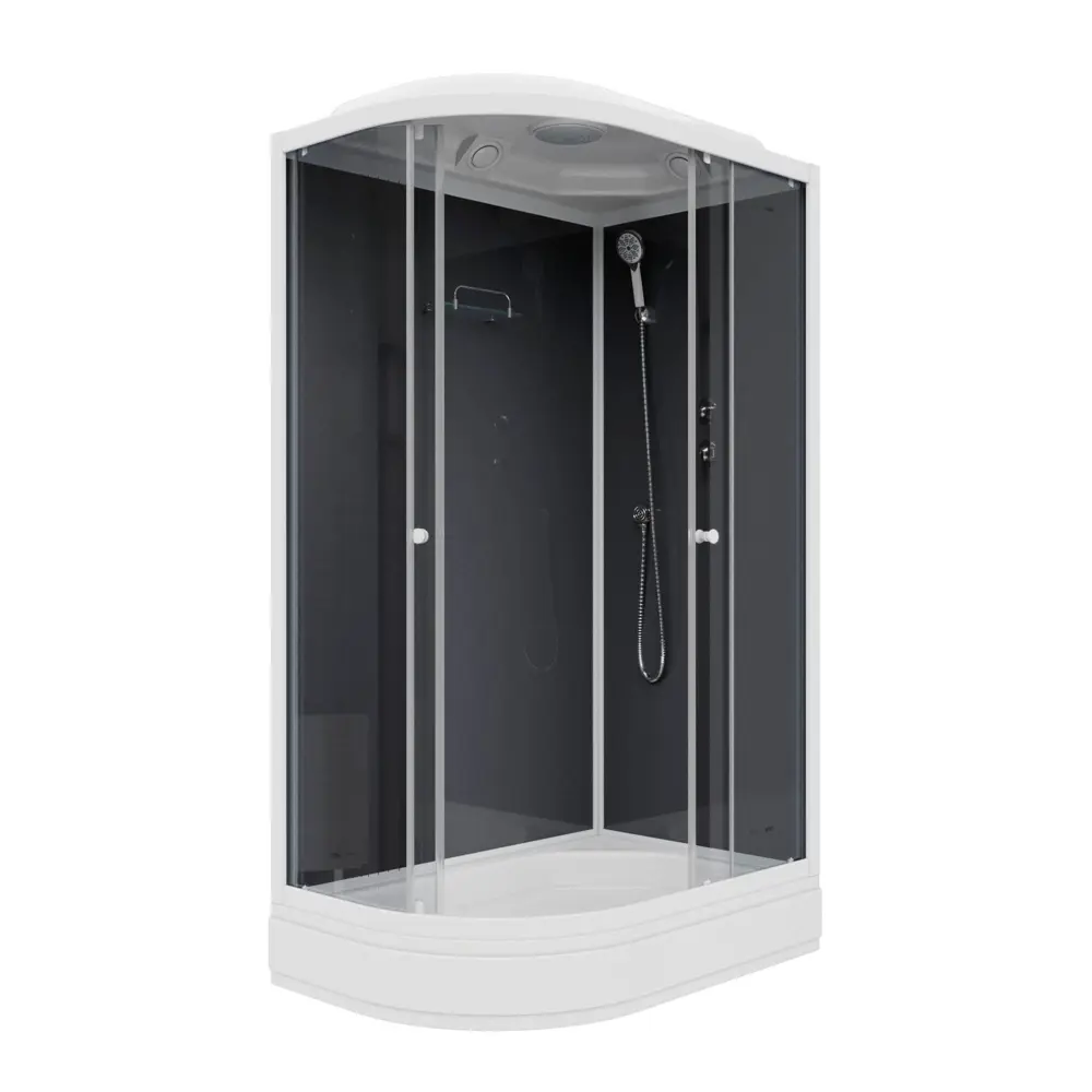 Фото 3 Душевая кабина Parly CM121R 120x80см высокий поддон профиль белый стекло тонированное Фото 3 Душевая кабина Parly CM121R 120x80см высокий поддон профиль белый стекло тонированное
