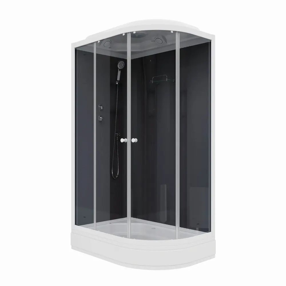 Фото 2 Душевая кабина Parly CM121L 120x80см высокий поддон профиль белый стекло тонированное Фото 2 Душевая кабина Parly CM121L 120x80см высокий поддон профиль белый стекло тонированное