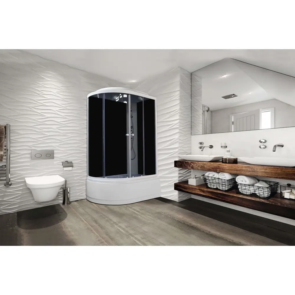 Фото 3 Душевая кабина Parly EC1221R 120x80см высокий поддон профиль белый стекло тонированное Фото 3 Душевая кабина Parly EC1221R 120x80см высокий поддон профиль белый стекло тонированное