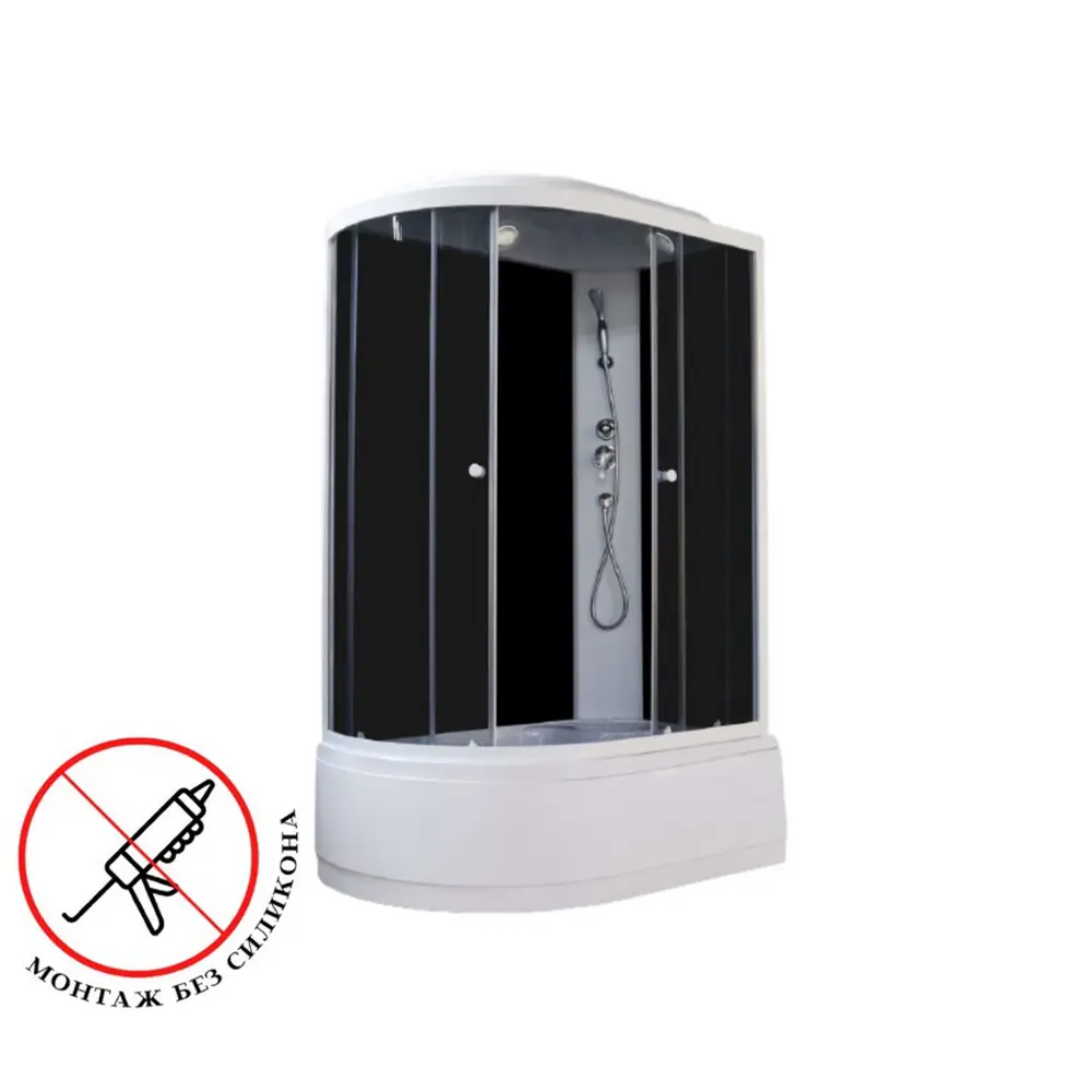 Фото 5 Душевая кабина Parly EC1221R 120x80см высокий поддон профиль белый стекло тонированное Фото 5 Душевая кабина Parly EC1221R 120x80см высокий поддон профиль белый стекло тонированное