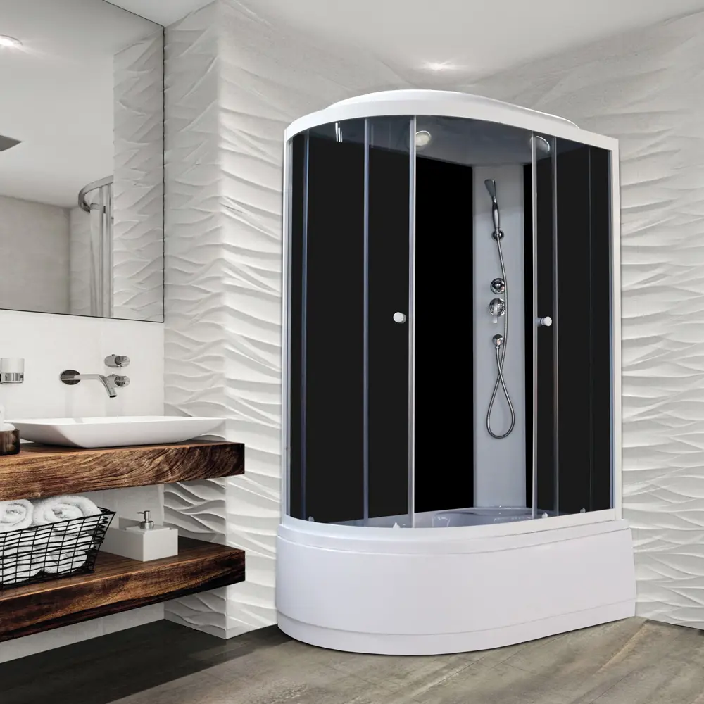 Фото 7 Душевая кабина Parly EC1221R 120x80см высокий поддон профиль белый стекло тонированное Фото 7 Душевая кабина Parly EC1221R 120x80см высокий поддон профиль белый стекло тонированное