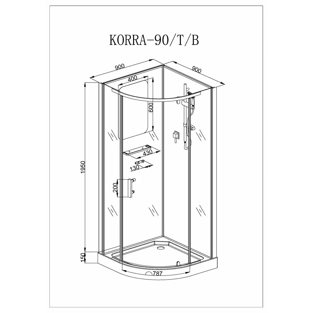 Фото 10 Душевая кабина Ceruttispa Korra 9217 низкий поддон 90x90см