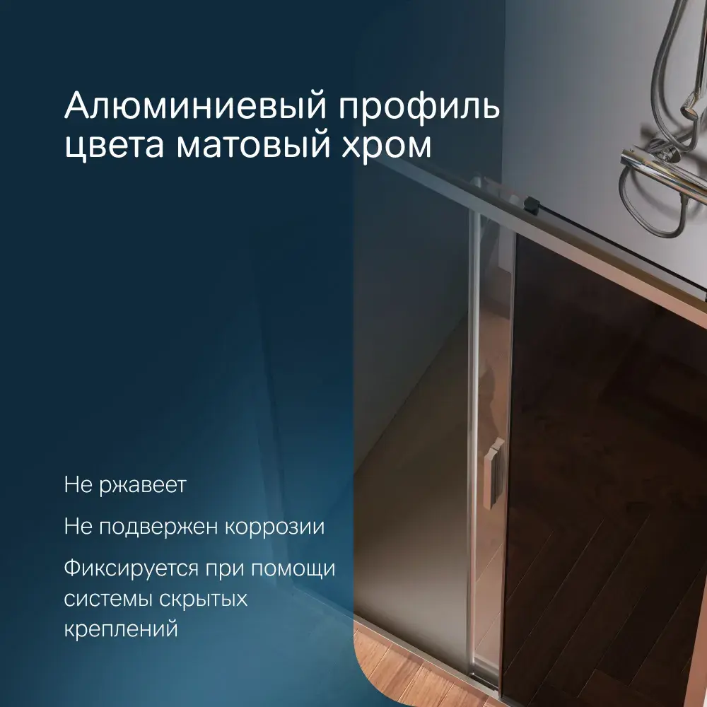 Фото Душевая дверь Am.pm W90G-100-1-195MG_7214 100см эффект стекла тонированный раздвижной Фото Душевая дверь Am.pm W90G-100-1-195MG_7214 100см эффект стекла тонированный раздвижной