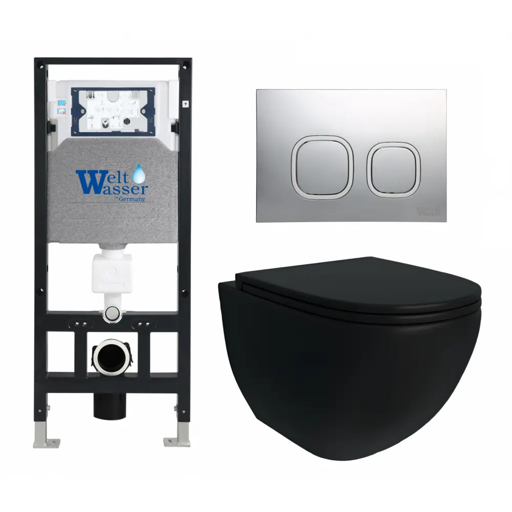 Фото 2 Комплект инсталляция с унитазом Weltwasser 554085 цвет черный