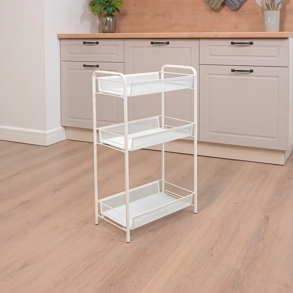 Фото 3 Стеллаж с секциями Зми 44x71x25 см металл цвет белый нагрузка на полку до 10 кг