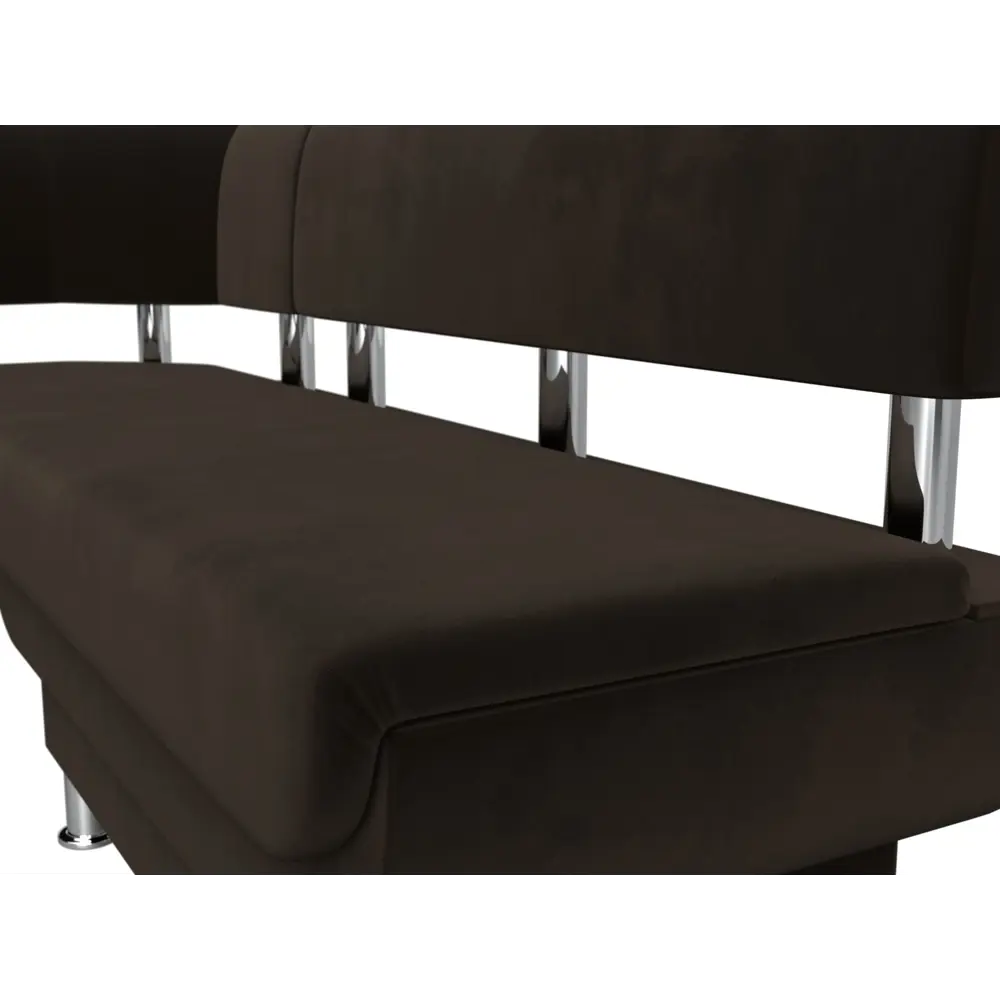 Фото 4 Диван кухонный угловой Альфа левый угол Лига диванов 116707L 156x77x125 см микровельвет цвет коричневый