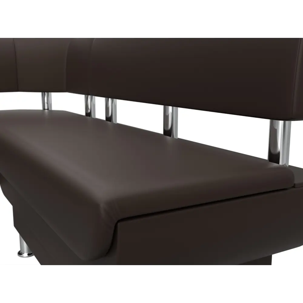 Фото 4 Диван кухонный угловой Альфа левый угол Лига диванов 116735L 156x77x125 см экокожа цвет коричневый