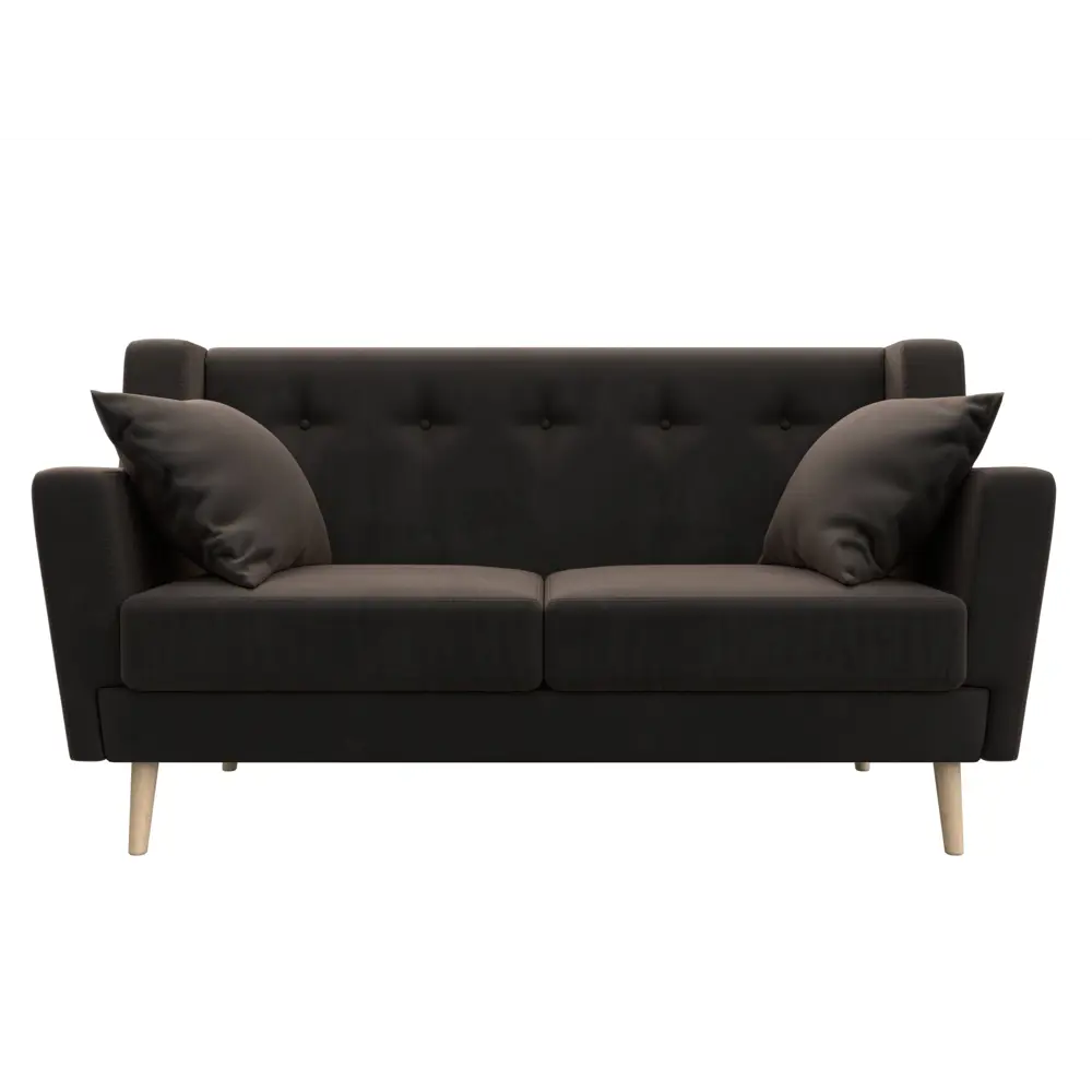 Фото 2 Диван кухонный прямой Брайтон 2 Лига диванов 108918 139x85x77 см велюр цвет коричневый