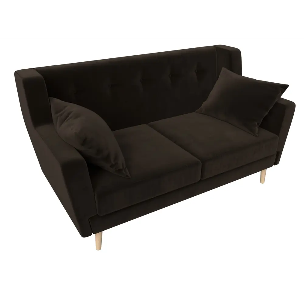 Фото 6 Диван кухонный прямой Брайтон 2 Лига диванов 108926 139x85x77 см микровельвет цвет коричневый