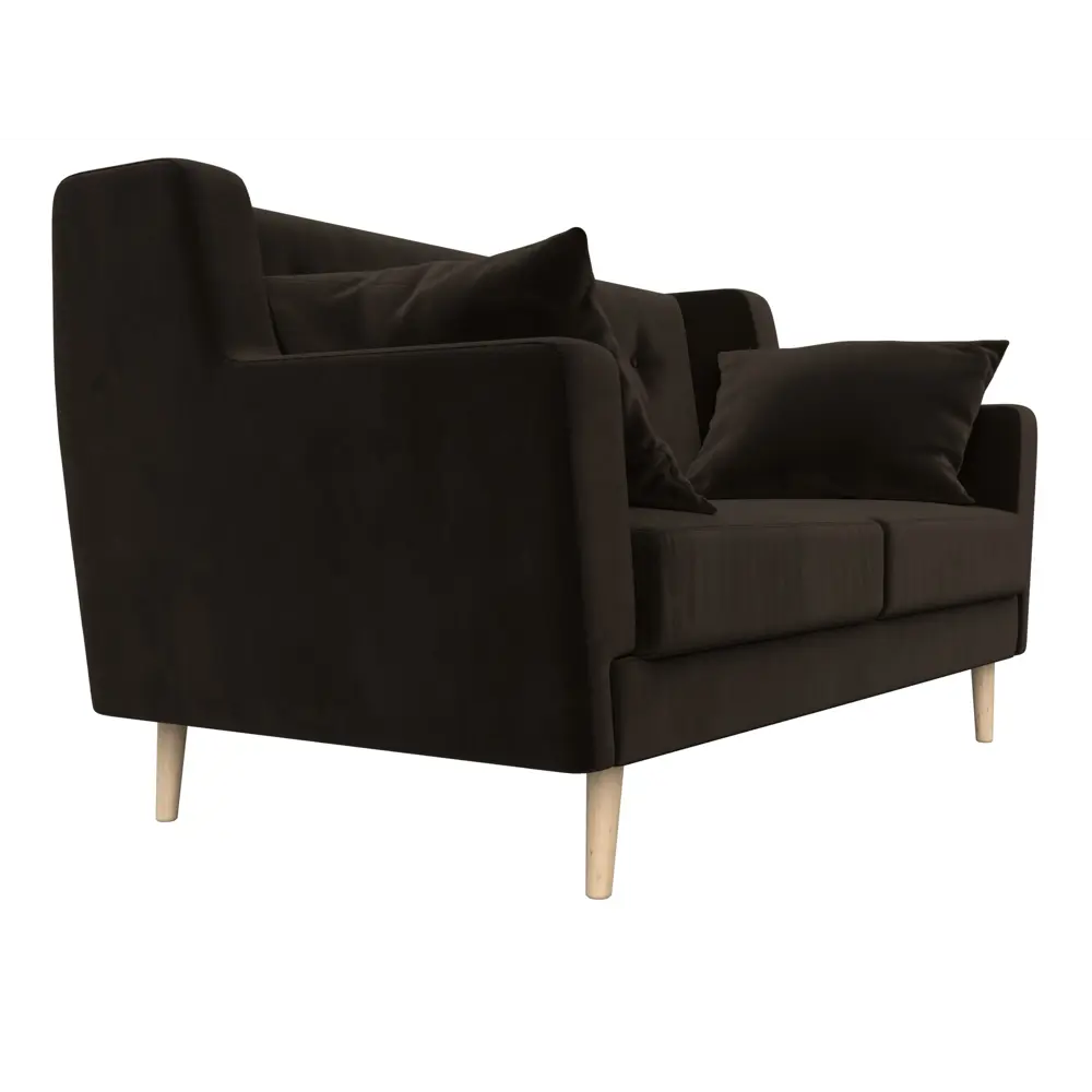 Фото 3 Диван кухонный прямой Брайтон 2 Лига диванов 108926 139x85x77 см микровельвет цвет коричневый