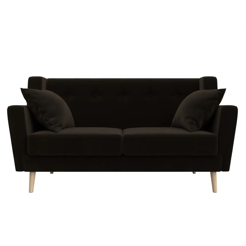 Фото 2 Диван кухонный прямой Брайтон 2 Лига диванов 108926 139x85x77 см микровельвет цвет коричневый