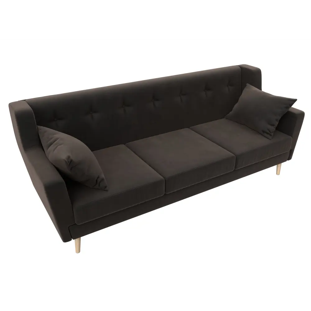 Фото 6 Диван кухонный прямой Брайтон 3 Лига диванов 109152 198x85x77 см велюр цвет коричневый