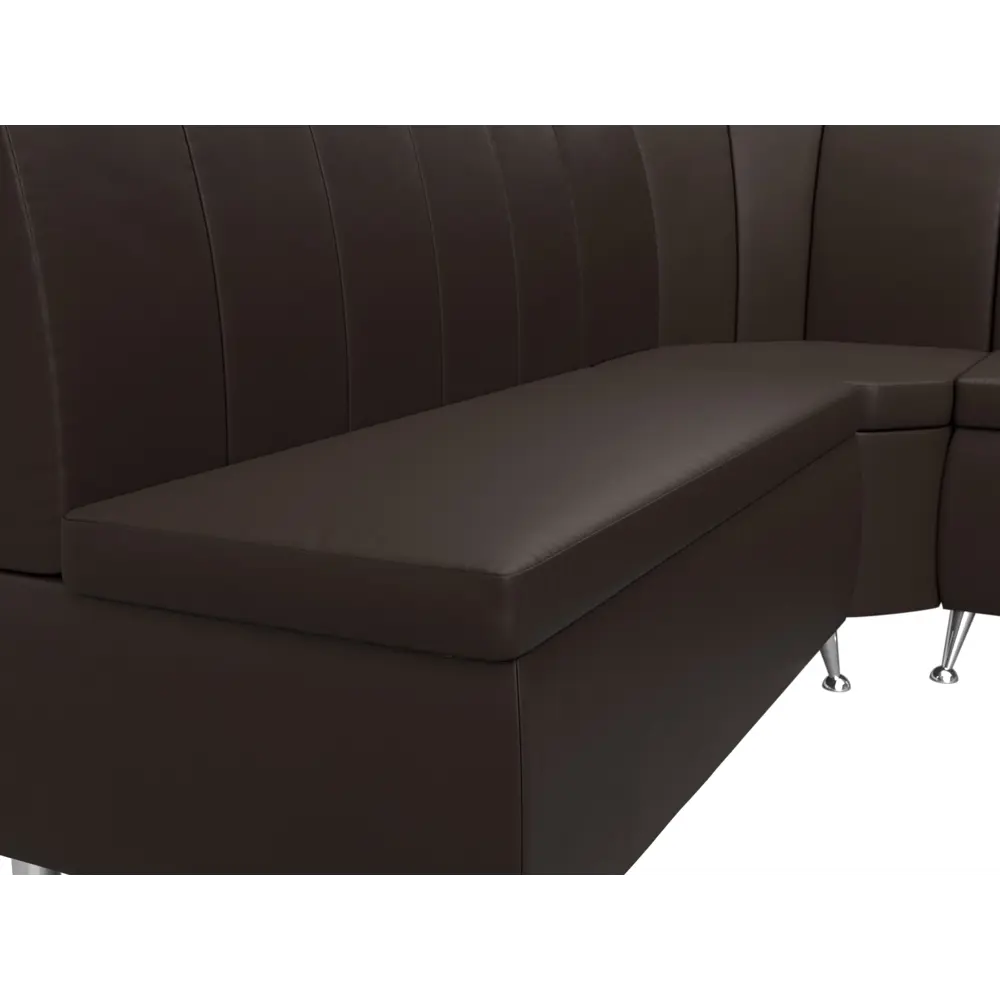 Фото 3 Диван кухонный угловой Кантри правый угол Лига диванов 29453 170x88x133 см экокожа цвет коричневый