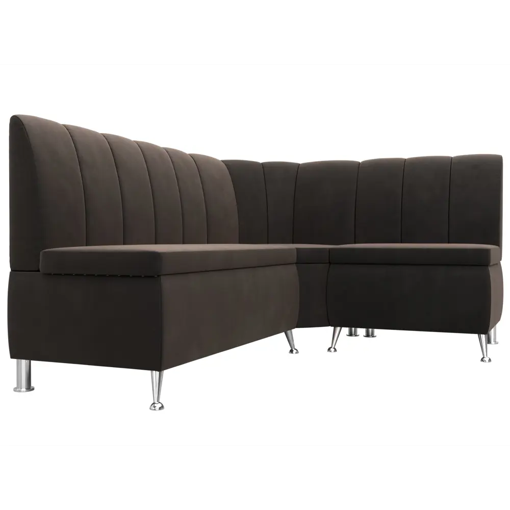 Фото 4 Диван кухонный угловой Кантри правый угол Лига диванов 106840 170x88x133 см велюр цвет коричневый