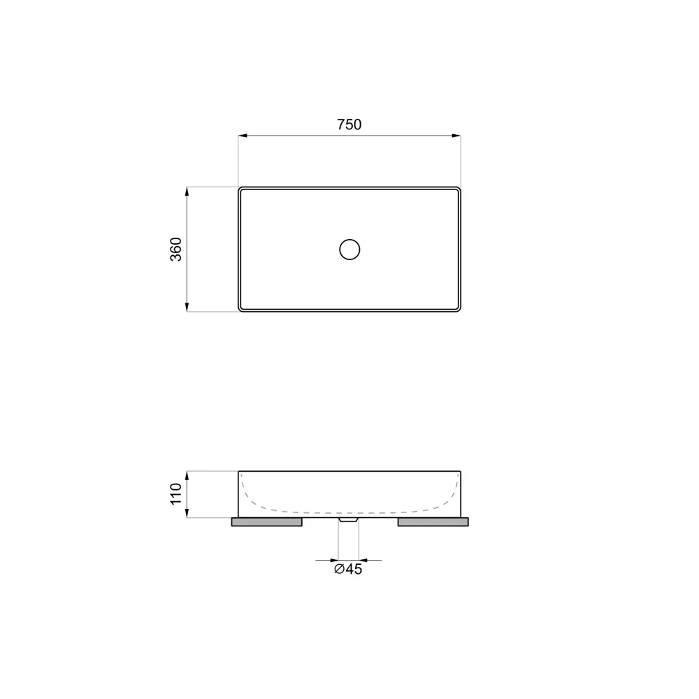 Фото 10 Раковина накладная Wellsee pure by wellsee 150711000 75см цвет белый глянец
