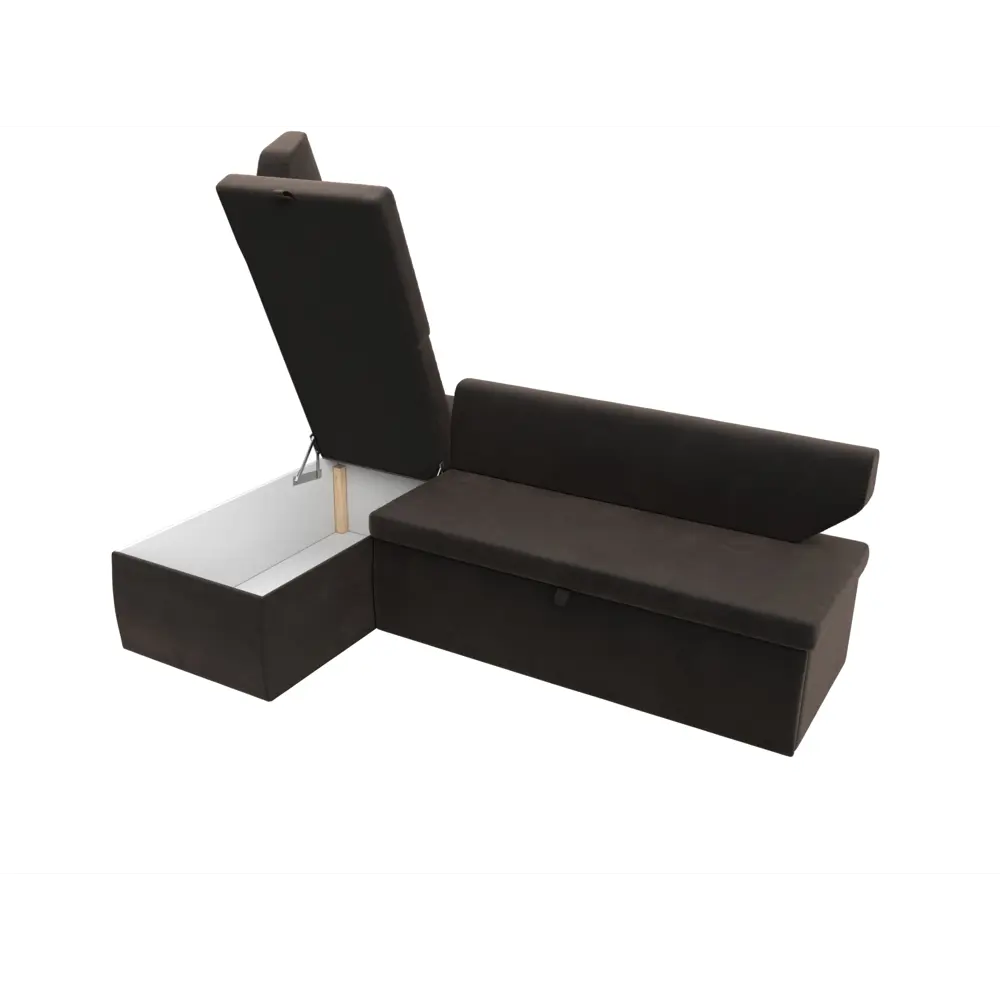 Фото 7 Диван кухонный угловой Омура левый угол Лига диванов 126107L 188x79x110 см велюр цвет коричневый