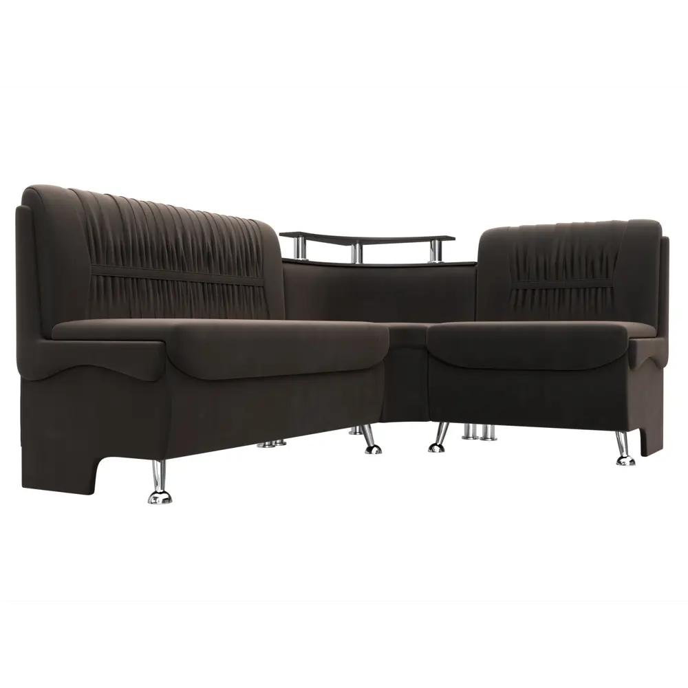 Фото 3 Диван кухонный угловой Сидней правый угол Лига диванов 126112 170x87x133 см велюр цвет коричневый