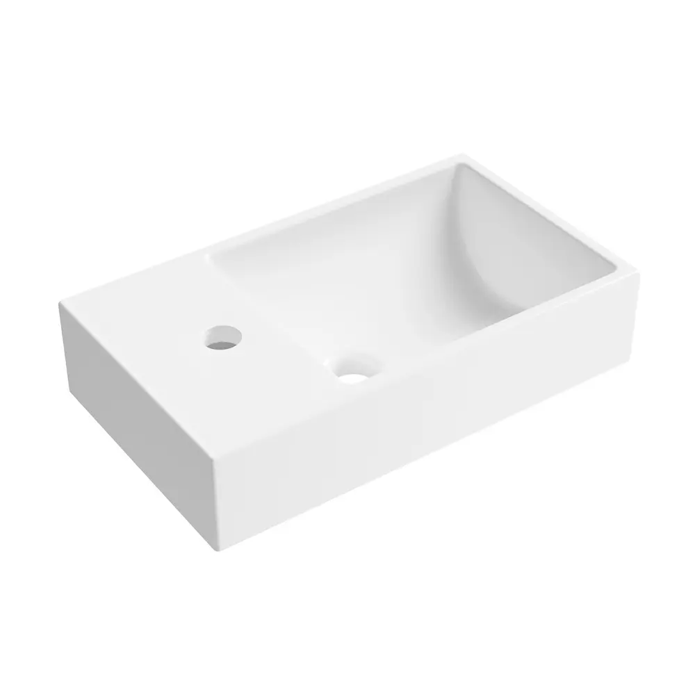 Фото 2 Подвесная накладная раковина Wellsee WC Area 151804000 прямоугольная 45 см цвет белый глянец Фото 2 Подвесная накладная раковина Wellsee WC Area 151804000 прямоугольная 45 см цвет белый глянец
