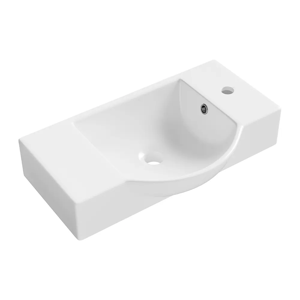 Фото 2 Подвесная накладная раковина Wellsee WC Area 151809000 полукруглая 55 см цвет белый глянец Фото 2 Подвесная накладная раковина Wellsee WC Area 151809000 полукруглая 55 см цвет белый глянец