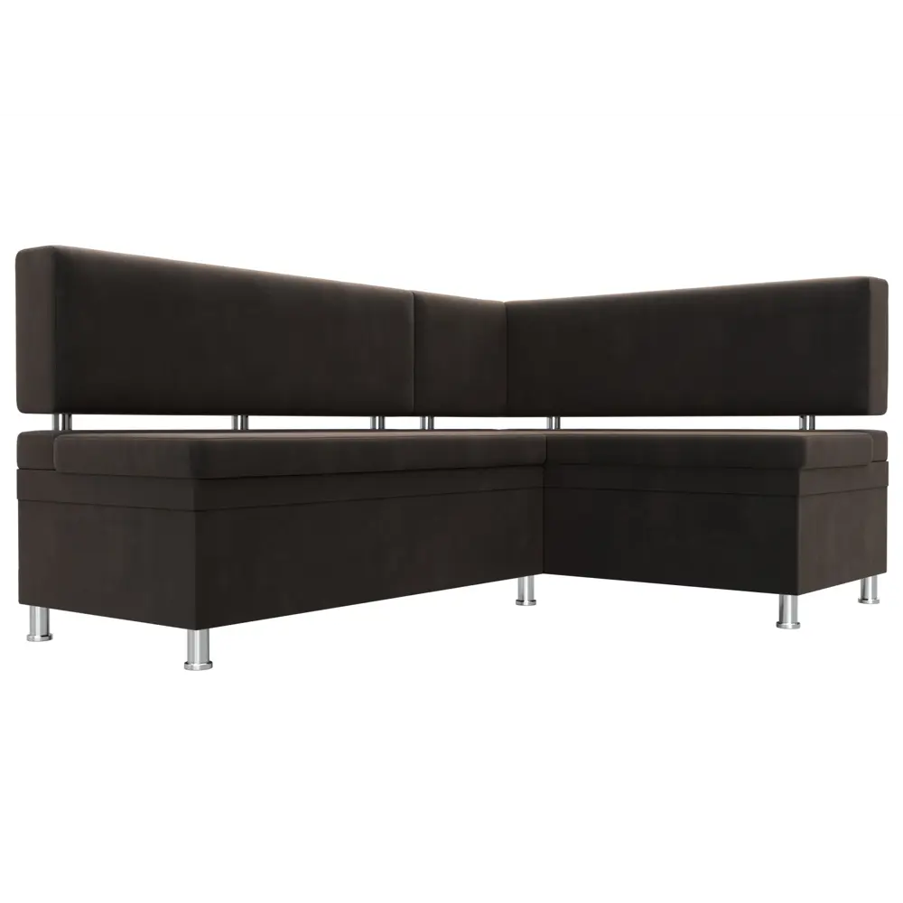 Фото 3 Диван кухонный угловой Стайл правый угол Лига диванов 111655 170x87x114 см велюр цвет коричневый