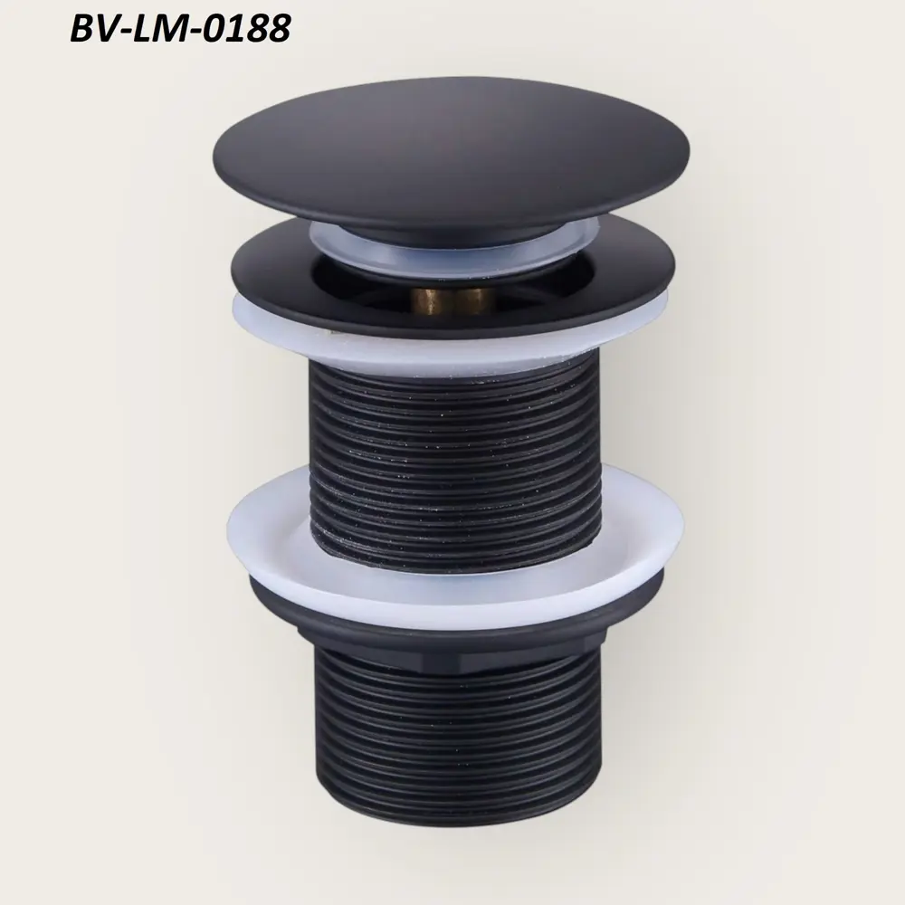Фото Донный клапан для раковины Bond BV-LM-0188 11 см ø32 клик-клак цвет черный матовый Фото Донный клапан для раковины Bond BV-LM-0188 11 см ø32 клик-клак цвет черный матовый