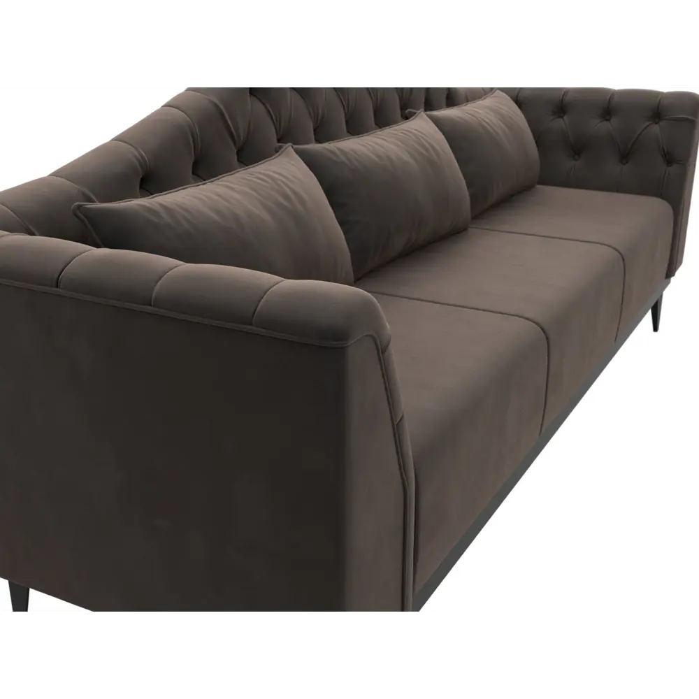 Фото 3 Диван прямой Флорида Лига диванов 112340 220x99x85 см велюр цвет коричневый