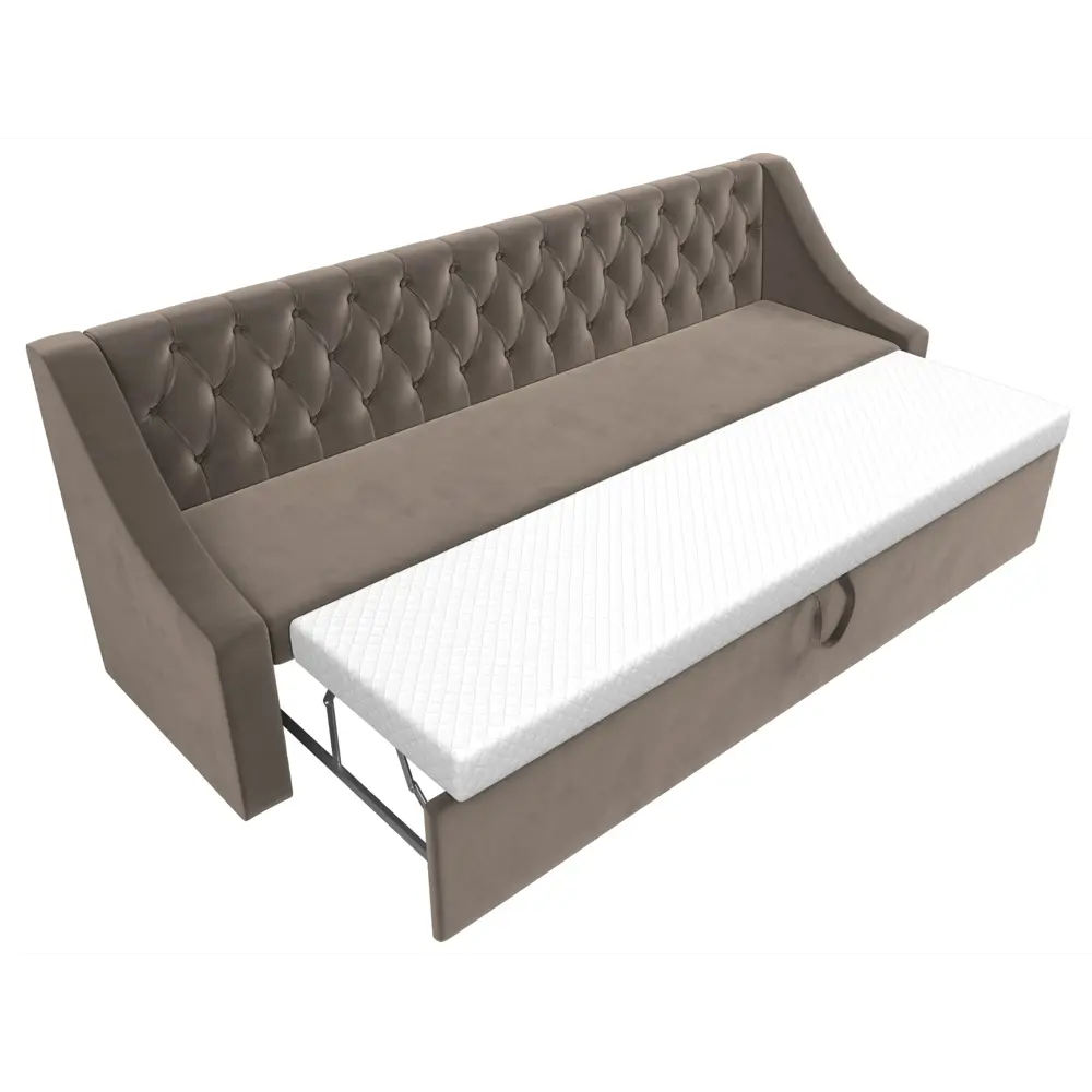 Фото 6 Диван кухонный прямой Мерлин Лига диванов 101129 199x87x63 см велюр цвет коричневый